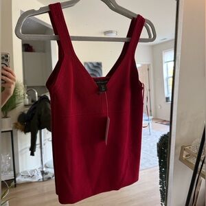 Elegant Red Sleeveless Top
